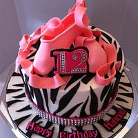 ballet zebra birthday cake