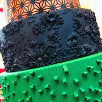 Black & Green Wedding Cake