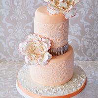peony wedding cake