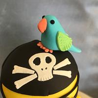 Pirate minion on a drum cake