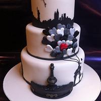 New york / Banksy inspired wedding cake