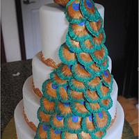 Peacock theme Diwali cake
