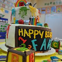 Kindergarten School Birthday Cake