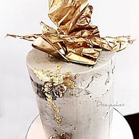 Concrete and Gold Cake