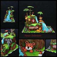 Jungle animal cake!