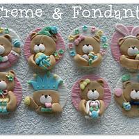 Easter baby bear fondant toppers