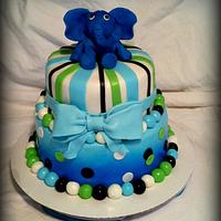 Elephant Themed Baby Shower Cake