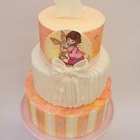 Belle & Boo hand painted Easter cake