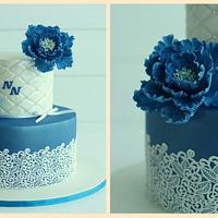 "Ripples"- a two tier wedding cake