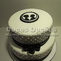 wedding cake white and black