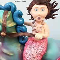 Little Mermaid and seahorse