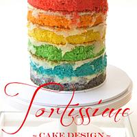 Rainbow Ruffle Cake