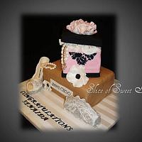 Damask Couture Bridal Shower Cake