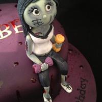 Zombie workout girl birthday cake