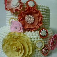 Pearls and Ruffles cake
