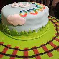 Happy train birthday cake