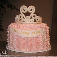 Princess Tiara Ruffle Cake