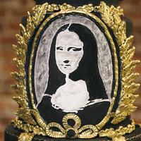 Mona Lisa Cake black  & gold  wedding cake 