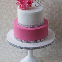 Pink & White Fantasy Flower Cake