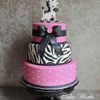 Pink and Black Zebra Baby Shower