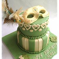 Masquerade theme cake 
