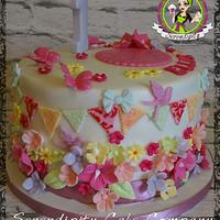 1st birthday flower cake 
