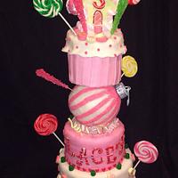 Candyland Christmas Birthday Cake