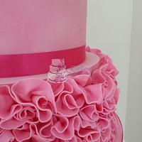 Pretty Pink Ballerina Ruffle Cake