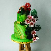Birthday flamingo cake