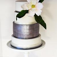 Dark silver simple statement wedding cake