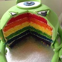 Mike Wuzowski Monsters Inc Rainbow Cake