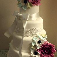 Vibrant Vintage Wedding Cake