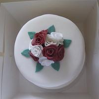 Simple Rose Wedding Cake