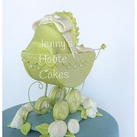 Little Carriage Baby Shower Cake and Cupcakes