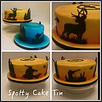 hunting silhouette cake