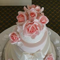 Wedding cake with Handmade Roses