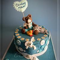 Cake for a boy "Bear and Bunny"
