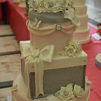 WEDDING CAKE with roses and butterflies