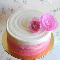 Pink wafer rolled roses