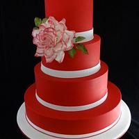 Red and White wedding