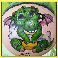 Handpainted dragon on Bellycake