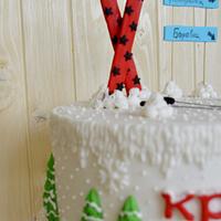 Cake ski and snow