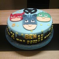 pj masks birthday cake