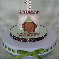 Mod Pod Pop Monkey First Birthday Cake & Smash Cake