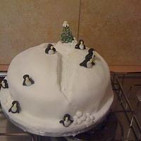 Christmas snow cake