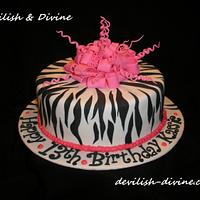 Hot Pink Zebra cake