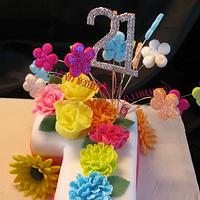 Flower power 21st cake