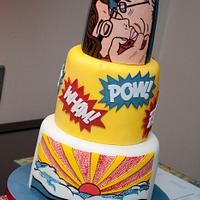 Roy Lichtenstein Comic Style Wedding Cake 