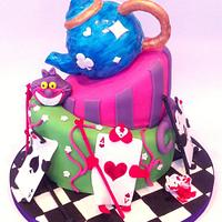 Alice in Wonderland Topsy Turvy Cake