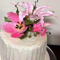 Buttercream Birthday Cake with Gumpaste Flowers